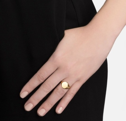 18K altın kaplama özel gravür mühür 925 Sterling Gümüş unisex ince mücevher yüzükleri