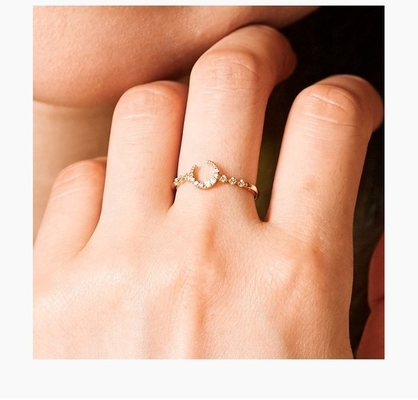 Erkekler için ince sterlin gümüş 925 Custom Moon Ring 14k 18k 24k Altın ile Brezilya'dan 2022