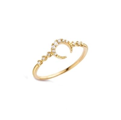 Erkekler için ince sterlin gümüş 925 Custom Moon Ring 14k 18k 24k Altın ile Brezilya'dan 2022