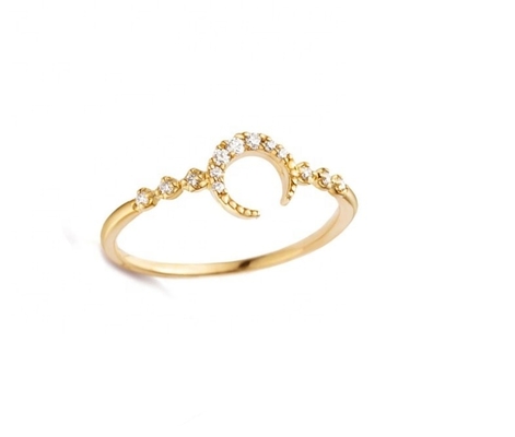 Erkekler için ince sterlin gümüş 925 Custom Moon Ring 14k 18k 24k Altın ile Brezilya'dan 2022