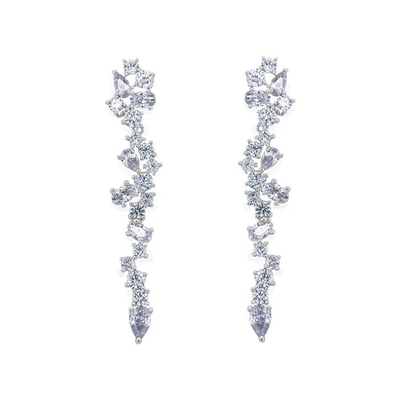 Cluster Drop Bridal Statement Biçimleri Beyaz Kübik Zirkon Bakır Biçimleri Özel
