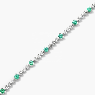 3MM Beyaz Zirkon Rubin Tenis Bileziği Yuvarlak Kesim Sterling Gümüş Tenis Bileziği