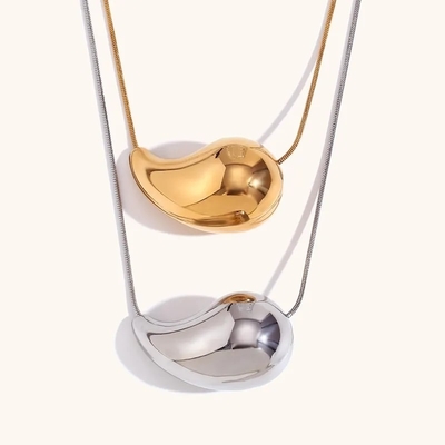 Özel 18K Altın Gözyaşı Kolye 45+5cm Bakır Gözyaşı Kolye