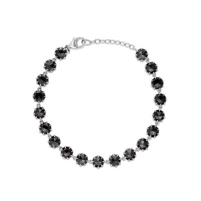 Thorn CZ Elmas Tenis Bileziği Rodyum Kaplama Siyah Gemstone Bileziği