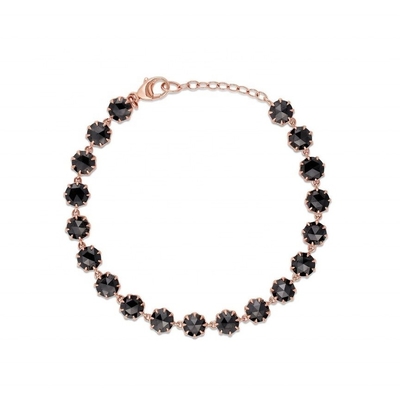 Thorn CZ Elmas Tenis Bileziği Rodyum Kaplama Siyah Gemstone Bileziği