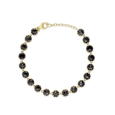 Thorn CZ Elmas Tenis Bileziği Rodyum Kaplama Siyah Gemstone Bileziği