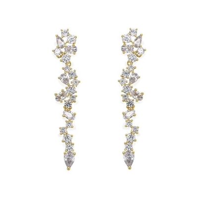 Cluster Drop Bridal Statement Biçimleri Beyaz Kübik Zirkon Bakır Biçimleri Özel