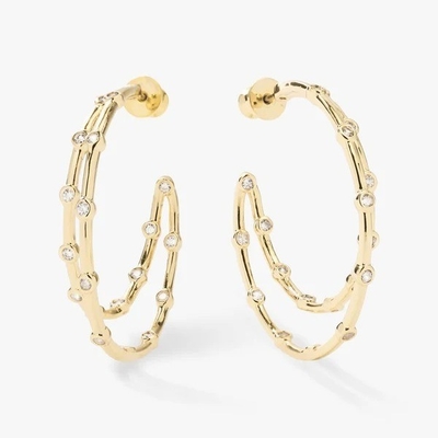Beyaz Kübik Zirkonya Halka Bileklikleri Bezel Set İkiz Halka Bileklikleri 18K Altın