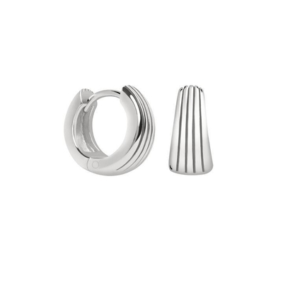 ECO 925 Sterling Gümüş Huggie Küpeler Yıldönümü için Beyaz Altın Kaplama