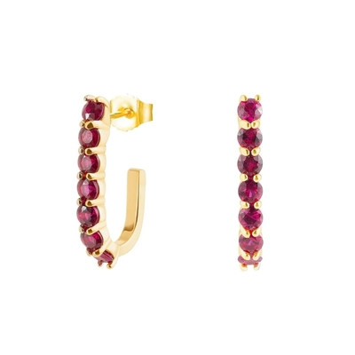 Kadınlar Kızlar İçin Trendy 925 Ayar Gümüş 14 Ayar Altın Trendy Büküm Küpe Takı