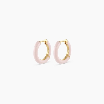 Özel Logo Chunky 18K Altın Kaplama Halka Turkuaz Enamel Rengi 925 Sterling Gümüş Huggies Küpeler