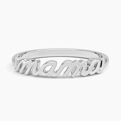 Klasik 925 Sterling Gümüş 14K Altın Yüksek Yumuşatılmış MAMA Kadın Yüzükleri Minimalist Tasarımda