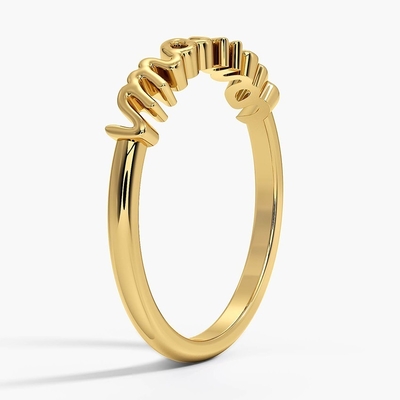 Klasik 925 Sterling Gümüş 14K Altın Yüksek Yumuşatılmış MAMA Kadın Yüzükleri Minimalist Tasarımda