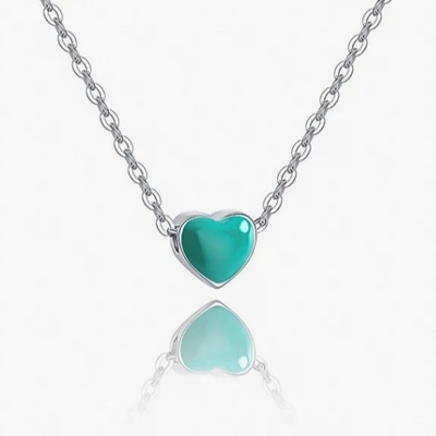 Rhodium kaplamalı küçük pembe kalp Sevgililer Günü 925 Sterling Gümüş Kadın Kolye