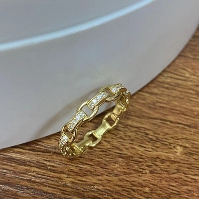 18K Altın Zayıf Bireysel Süper Peri 925 Sterling Gümüş Yüzük