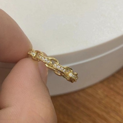 18K Altın Zayıf Bireysel Süper Peri 925 Sterling Gümüş Yüzük