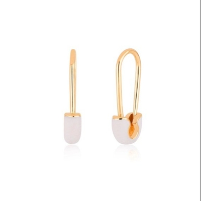 925 Sterling Gümüş Kadın Moda Pin Kulaklıkları Mavi Enamel Drop Finish ile süslenmiştir