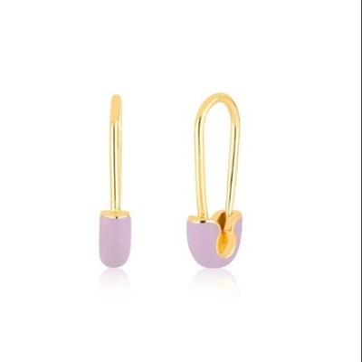 925 Sterling Gümüş Kadın Moda Pin Kulaklıkları Mavi Enamel Drop Finish ile süslenmiştir