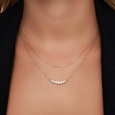 Minimalist 925 Sterling Gümüş Tenis Kolye Kadınlar için Katman Yüklenebilir Kolye