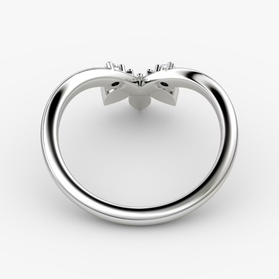 Yeni gelenler, zarif 925 Sterling Gümüş 18K Altın Petal Crown Band Yüzükleri tasarlıyor.