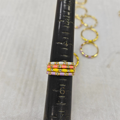 El yapımı küp yığılabilir yüzükler 18K Altın 925 Sterling Gümüş Beyaz Enamel Kübik Zirkonya Minimalist Mücevher Kadınlar için Hediye