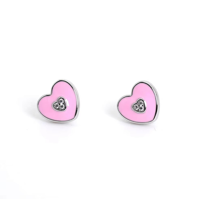 Düğün Vakfı Pembe Kalp Stud Kırmızı Kolye Mücevher Setleri