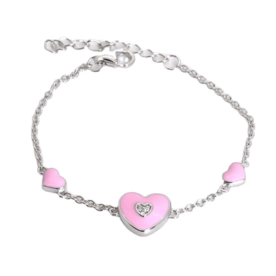 Düğün Vakfı Pembe Kalp Stud Kırmızı Kolye Mücevher Setleri