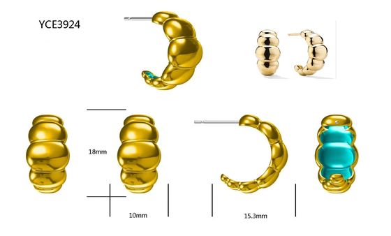 18K Gold Rhodium Plated Crescent Stud Bileklikleri ️ Elegant Dome Hoop Bileklikler Kadınlar için, Her Gün ve Parti için Mükemmel