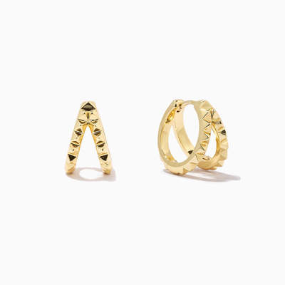 Eşsiz 18K Altın Piramit 925 Sterling Gümüş Çifte Sarıklar Biçik Su geçirmez Mücevherler