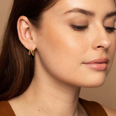 Eşsiz 18K Altın Piramit 925 Sterling Gümüş Çifte Sarıklar Biçik Su geçirmez Mücevherler