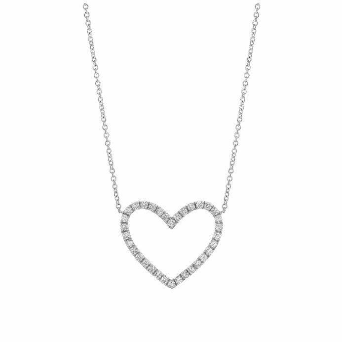 925 Sterling Silver Pave Diamond Sevgi Kolyesi Kız Arkadaşı Üçüncü Taraf Değerlendirme
