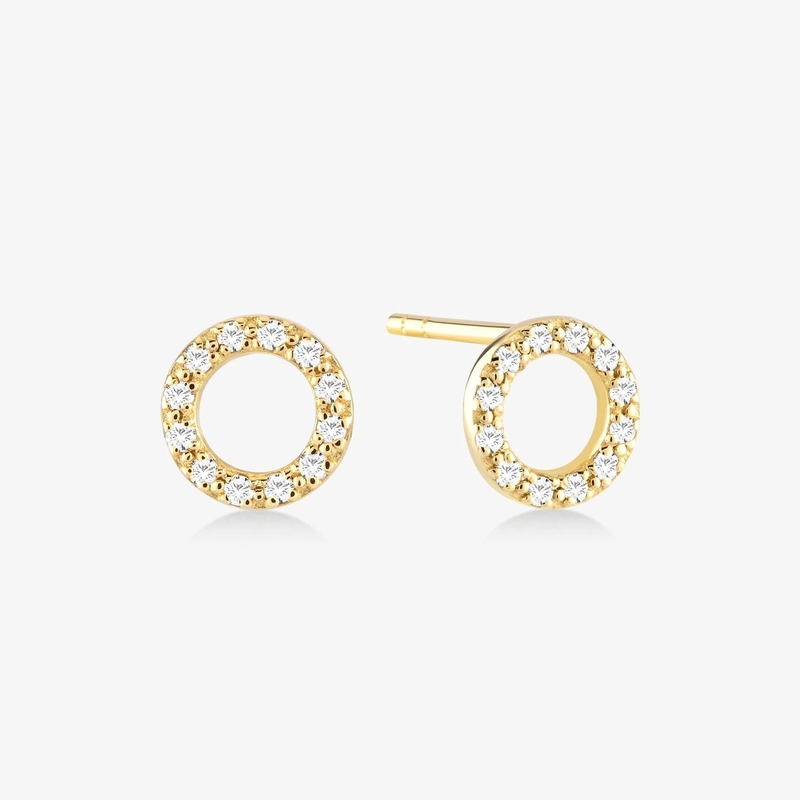 18K Altın 925 Sterling Gümüş Kızlar için Klasik Stud Kulaklıkları Moda Aksesuarı