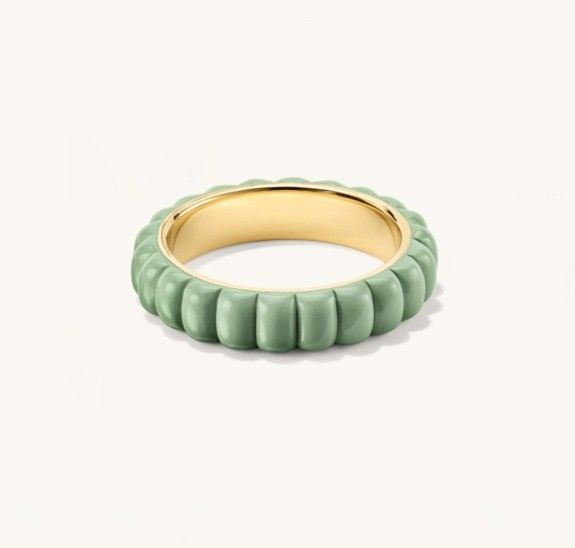 925 Sterling Silver Enamel Girl's Ring with Handmade 18K Gold Plated Eternity Band