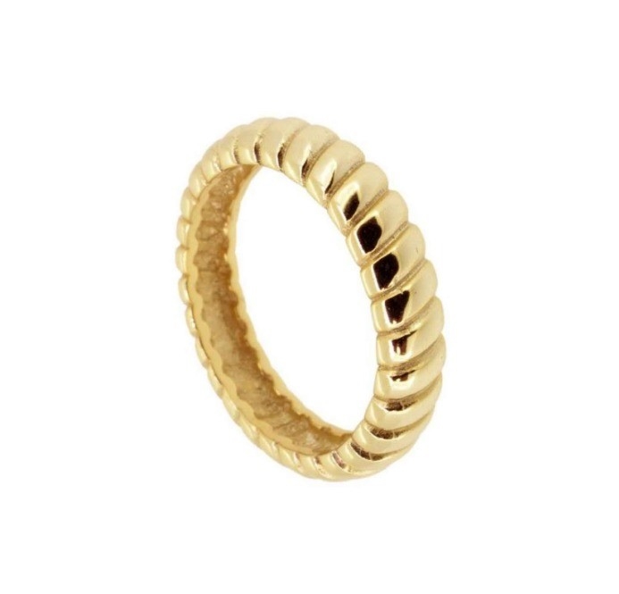 Genişliği 6 mm Gümüş Twist Nişan Yüzüğü 18K Altın Rodyum Rengi Twist Gümüş Yüzük
