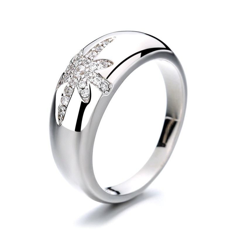 Unisex Alibaba-Online-Shopping Altın kaplama Starburst Band Yüzükleri Sterling Gümüş 925