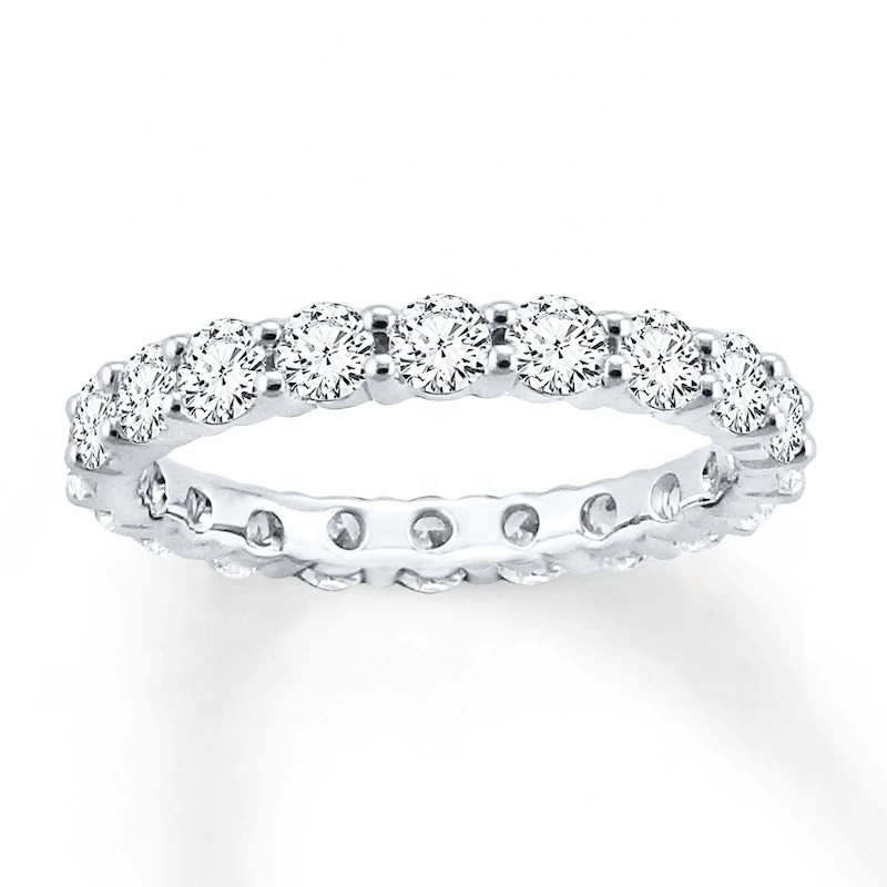 925 Sterling Gümüş CZ Taklit Sapphire Yüklenebilir Yüzük Set Özel Boyutlu