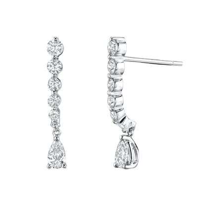 925 Sterling Gümüş Beyaz Pear Drop Kübik Zirkon Kulaklıkları Müşteri İhtiyaçları İçin