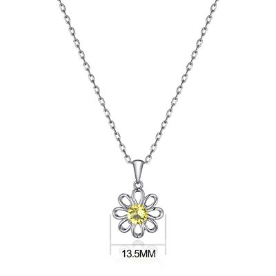 925 Sterling Gümüş Güneşböceği Kolyeli Zincirli Mücevher Tasarımı Sarı Kübik Zirkon