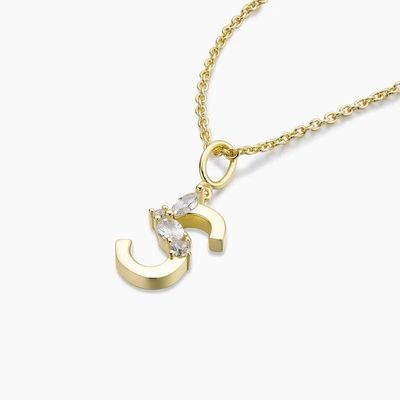 925 Sterling Gümüş CZ Harf Kolyeleri Moda Mücevherleri için Basit 18K Altın Kaplama