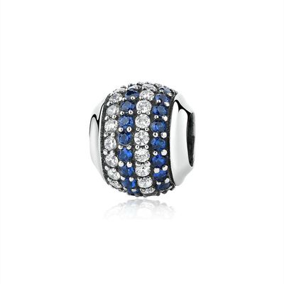 Moda Beyaz ve Mavi CZ 925 Sterling Gümüş Mücevher Yapım Aksesuarları