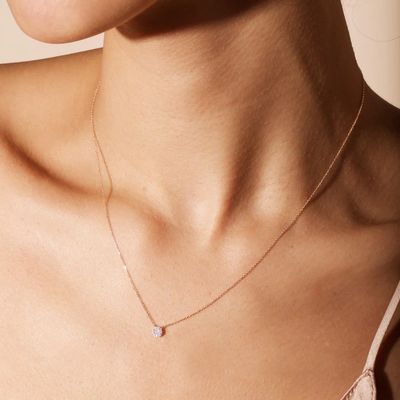 Disk Şekilli Minik 18K Altın Kaplama Klasik Stil Tasarımlı Kız Çocuk CZ Pırlanta Kolye