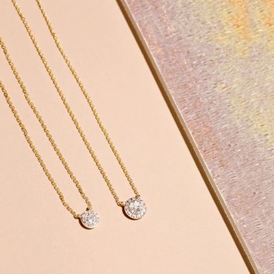 Disk Şekilli Minik 18K Altın Kaplama Klasik Stil Tasarımlı Kız Çocuk CZ Pırlanta Kolye