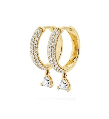 925 Ayar Gümüş Üzerine Rose Gold Kaplama Üçüncü Taraf Değerlendirmeli Pırlanta Halkalı Küpe ve 50 Çift Minimum Sipariş Miktarı