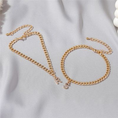 Kişiselleştirilmiş 18K altın kaplama moda tunç Küba Link Zinciri Tenis Bilezik Kadınlar için