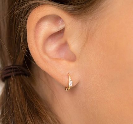 14K Altın 10mm Baguette Cut Pembe Kübik Zirkon Çocuklar için Halka Bileklikleri 50PRS MOQ ile