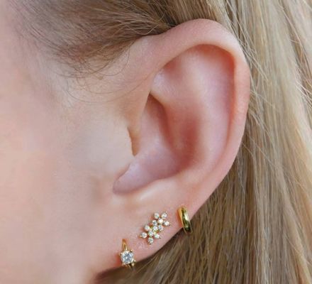 Klasik Biçik Çiçekler Top Sırt Düz Sırt 925 Sterling Gümüş Kızlar için Küp