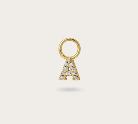 Logo 925 ve özelleştirilmiş Mini 18K Altın Başlangıç Cazibe 925 Sterling Gümüş Kişisel Kolye