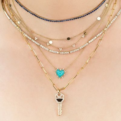 925 Sterling Gümüş Zinciri Mücevher Elmas Ve Turkuaz Kalp Dönüşümlü Kolye İnci Zinciri Yok