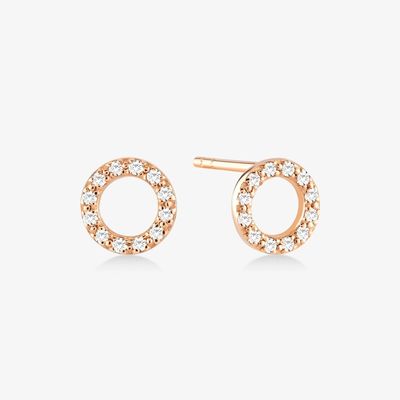 18K Altın 925 Sterling Gümüş Kızlar için Klasik Stud Kulaklıkları Moda Aksesuarı