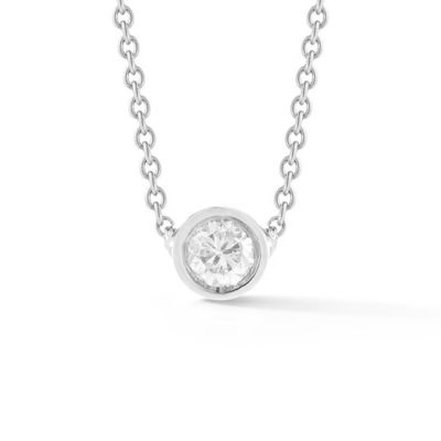Basit 925 Sterling Gümüş Solitaire Elmas CZ Kolye 7mm/10mm/15mm Taş Boyutları